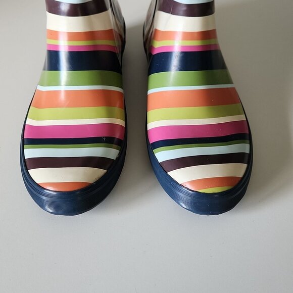 🐆 COACH PAMMIE tall rain boots striped sz 8B - Picture 2 of 4